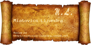 Miatovics Lizandra névjegykártya